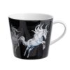 Svart mugg med hästar